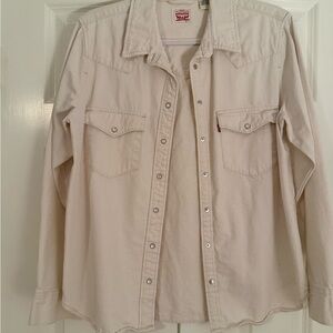 Levi's Off-White Button-Up Western Shirt Jacket